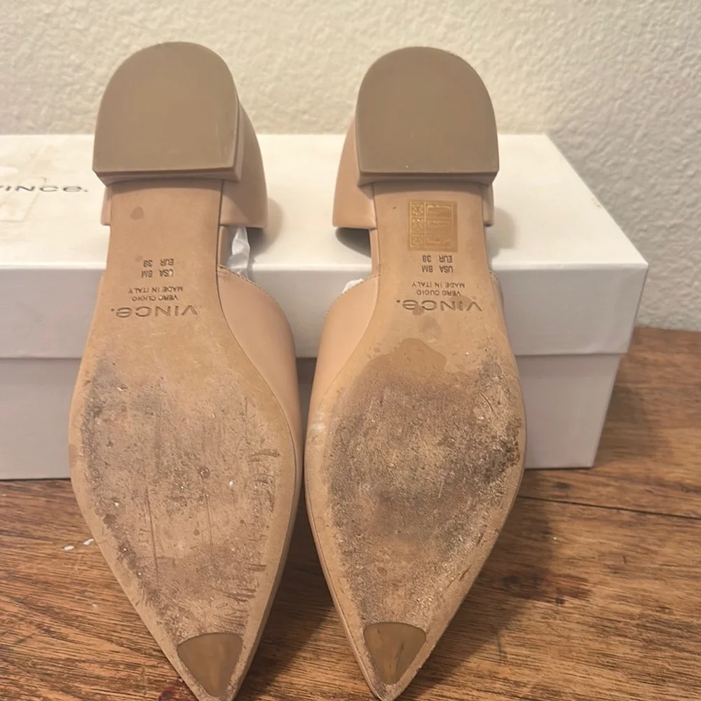 Vince Tan Flats Sleek Minimalist Design w/box - Picture 4 of 8